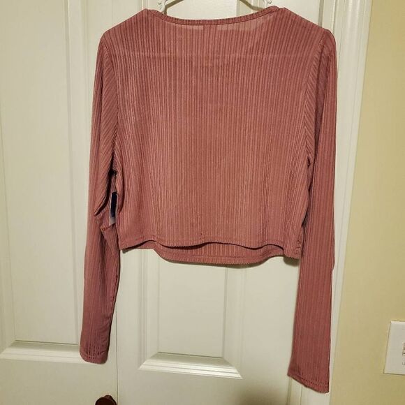 NWT BP Mauve Ribbed Cutout Crop Top XL - Picture 4 of 6